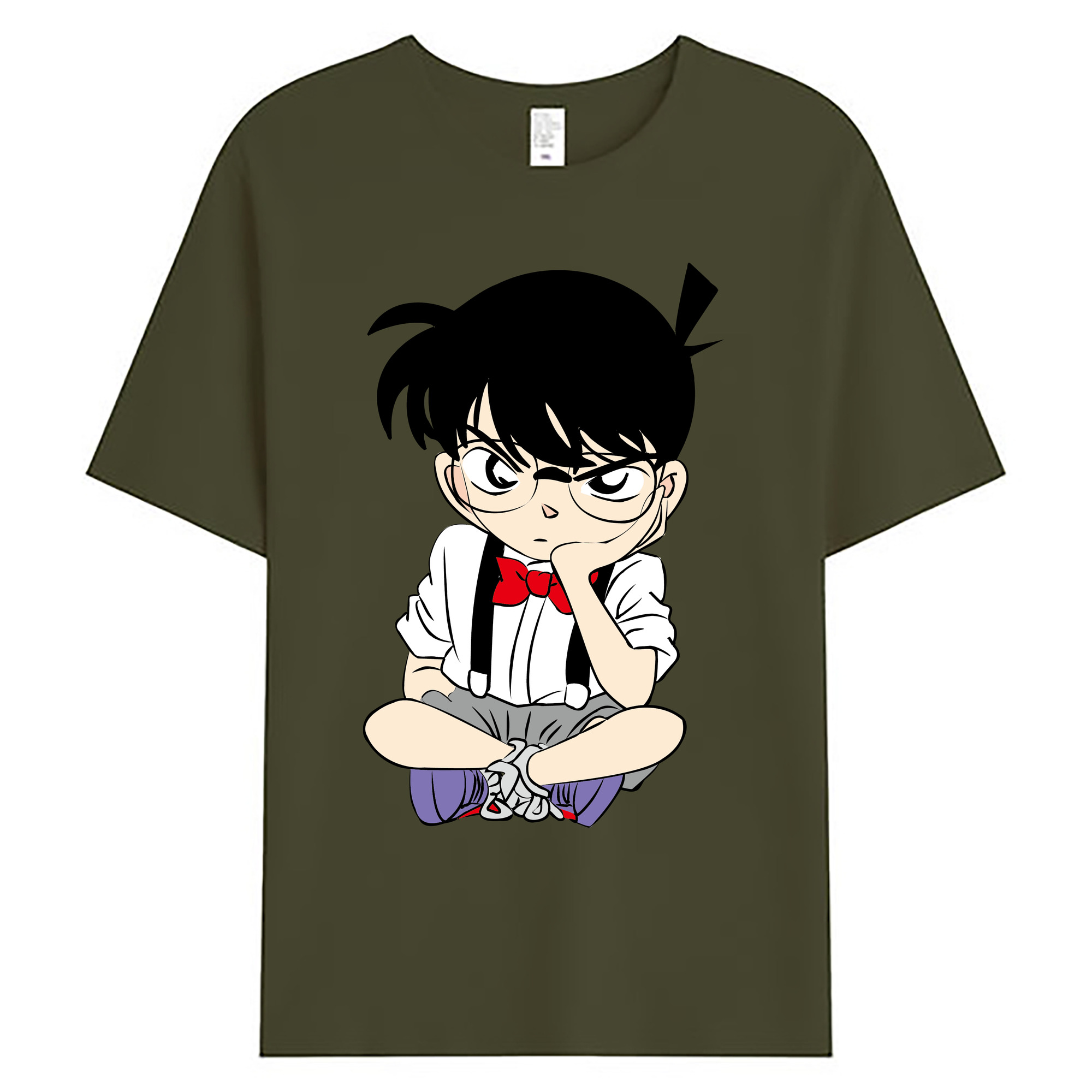 （画像用） 名探偵コナン 江戸川 コナン Detective Conan Conan Edogawa 綿100％ メンズ半袖Tシャツ｜肌触りやわらか＆通気性
